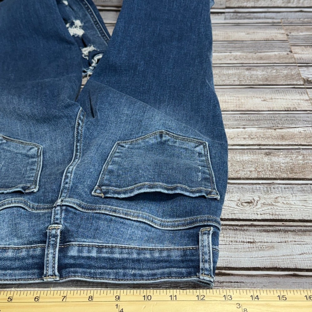 Bridge by GLY Mid‎ Rise Ankle Skinny Jeans Blue Distressed Size 26 - Picture 7 of 8